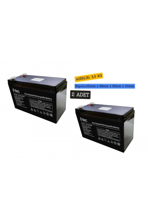 ttec 12V 12Ah BASE Bakımsız Kuru Akü 2 Adet ttec 12V 12Ah BASE Bakımsız Kuru Akü 2 Adet